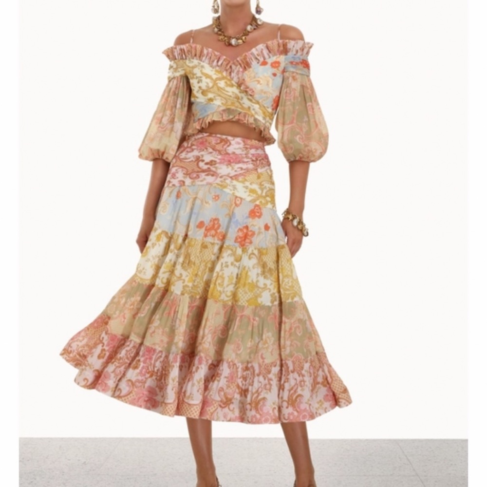 COPY - Zimmermann Postcard top! Matches my other listing with the skirt🤍